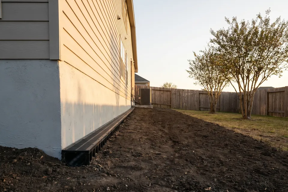 Drainage Solutions project by Level Up Foundation Repair in Houston